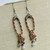 Tribal Hand Forged Copper Silver Metal Worked Earrings Artisan Made in the USA Per Pair