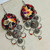 Leopard Scarlet Bohemia Dangles Earrings Coins Artisan Made in the USA Per Pair