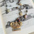 Genevieve Leopard Crown Necklace Beaded Chain Gunmetal Artisan Made Per Pc