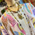 Multicolor Feathers Kimono Shawl JC Sunny One Size