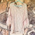 Dusty Rose Lace 3/4 Sleeve Ruffles Top Origami