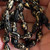 13x7mm Melon Drop Beads Czech Glass Gilded Speckled Black 10Pcs Per Strand