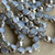 8mm Window Cut Oval Czech Glass Beads Blue Opal Mercury 15Pcs Per Strand