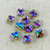 14mm Crystal Cross Prism Charms Violet Aurora 4Pcs Per Pkg