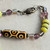 Gypsy Wild Feather Dzi Agate Necklace Antique Brass Artisan Made Per Pc