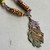 Gypsy Wild Feather Dzi Agate Necklace Antique Brass Artisan Made Per Pc