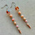Peach Dangle Drop Earrings Artisan Made in the USA Per Pair