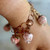 Coral Rosebud Lampwork Bracelet Solid Copper Artisan Made in the USA