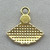 Crystal Rhinestone Hand Fan Charms 15mm Gold Plated Alloy Q6 Per Pkg