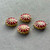 12mm Flower Coin Beads Red Enamel Gold Plated Q4 Per Pkg