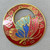 Maroon Butterfly Cloisonne Enamel Concave Donut Pendants 35mm Gold Plated Alloy Q2 Per Pkg