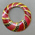 Maroon Swirl Cloisonne Enamel Donut Pendants 42mm Gold Plated Alloy Q2 Per Pkg