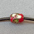 Red Flower Trillium Cloisonne Enamel Barrel Beads 6x4mm Gold Plated Alloy Q10 Per Pkg