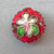 Red Flower Blossom Cloisonne Enamel Coin Beads 12mm Gold Plated Alloy Q4 Per Pkg