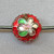 Red Flower Blossom Cloisonne Enamel Coin Beads 12mm Gold Plated Alloy Q4 Per Pkg