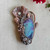 BIG 82x60mm Electroformed Agate Pendant Flowers Mushroom Artisan Copper Per Pc