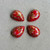 25x18mm Cinnabar Peony Teardrop Cabochon Painted Acrylic Faux Cloisonne Q4 Per Pkg