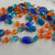 Sunset Tide Sea Glass Beaded Chain Multi Shape Crystal Antique Silver Plated Per Foot