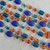Sunset Tide Sea Glass Beaded Chain Multi Shape Crystal Antique Silver Plated Per Foot