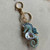 5 Inch Seahorse Keychain Aqua Gold Rhinestone Per Pc