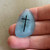 36x23mm Christian Cross Sea Glass Cabochon Aqua Blue Laser Etched Per Pc