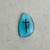 36x23mm Christian Cross Sea Glass Cabochon Aqua Blue Laser Etched Per Pc
