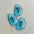 36x23mm Christian Cross Sea Glass Cabochon Aqua Blue Laser Etched Per Pc