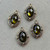 29x19mm Oval Charm Olivine Clear Hamilton Gold Plated Alloy Q4 Per Pkg