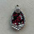 OOAK Poinsettia Drop Pendant Rhinestones Resin Artisan Made Per Pc