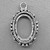 Crown Oval Cabochon Memory Tray Charms 22x14mm Antique Silver Plated Alloy Q24 Per Pkg