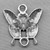 Butterfly 2 Loop Links 25x23mm Antique Silver Plated Alloy Q6 Per Pkg