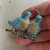 Lovebirds Pendant Two Birds Branch Pale Blue Gold Artisan Painted Per Pc