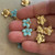 17x14mm Aqua Flower Charms Enamel Gold Plated Q20 Per Pkg