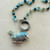 Blue Bird Necklace Crystal Chain Silver Artisan Made Per Pc