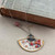 Oriental Fan Cloisonne Beaded Chain Silver Necklace