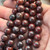 10mm Dark Poppy Jasper Smooth Round Semi Precious Stone Beads Per Strand