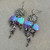 Victorian Mermaid Pearl Earrings Silver Cameo Sequin Artisan Made in the USA Per Pair