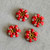 11x4mm Enamel Rhinestone Flower Bead Caps Poppy Raw Brass Q4 Per Pkg