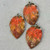 Autumn Dogwood Leaf Pendant Artisan Hand Painted 52x32mm Per Pc