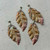 53x23mm Autumn Glitter Cherry Leaf Pendants Artisan Painted Antique Brass Plated Iron Q2 Per Pkg
