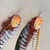 Turkey Time Feather Soldered Earrings Artisan Made in the USA Per Pair