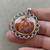 48x40mm Autumn Pumpkin Pendant Hand Poured Glitter Resin Silver Per Pc