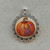 48x40mm Autumn Pumpkin Pendant Hand Poured Glitter Resin Silver Per Pc