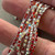 2mm Fire Opal Mix Rhinestone Cup Chain Chain Silver Plated Q1 Foot