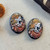 Corvina Skeleton Victorian Lady Cameo Resin Acrylic Cabochon Hand Painted 40x30mm Per Pair