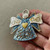Estelle Blue Folk Angel Large Pendant Christmas Holiday Ornament Hand Painted Artisan Per Pc