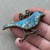 63x40mm Bloom Birdie Spring Pendant Hand Poured Flower Resin Brass Per Pc