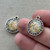 21x18mm Bee Hive Glitter Resin Charms Rhinestone Antique Silver Plated Per Pair