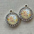 21x18mm Bee Hive Glitter Resin Charms Rhinestone Antique Silver Plated Per Pair