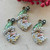 Green Moon Santa Claus Pendant Christmas Holiday Crescent Artisan Made Per Pc